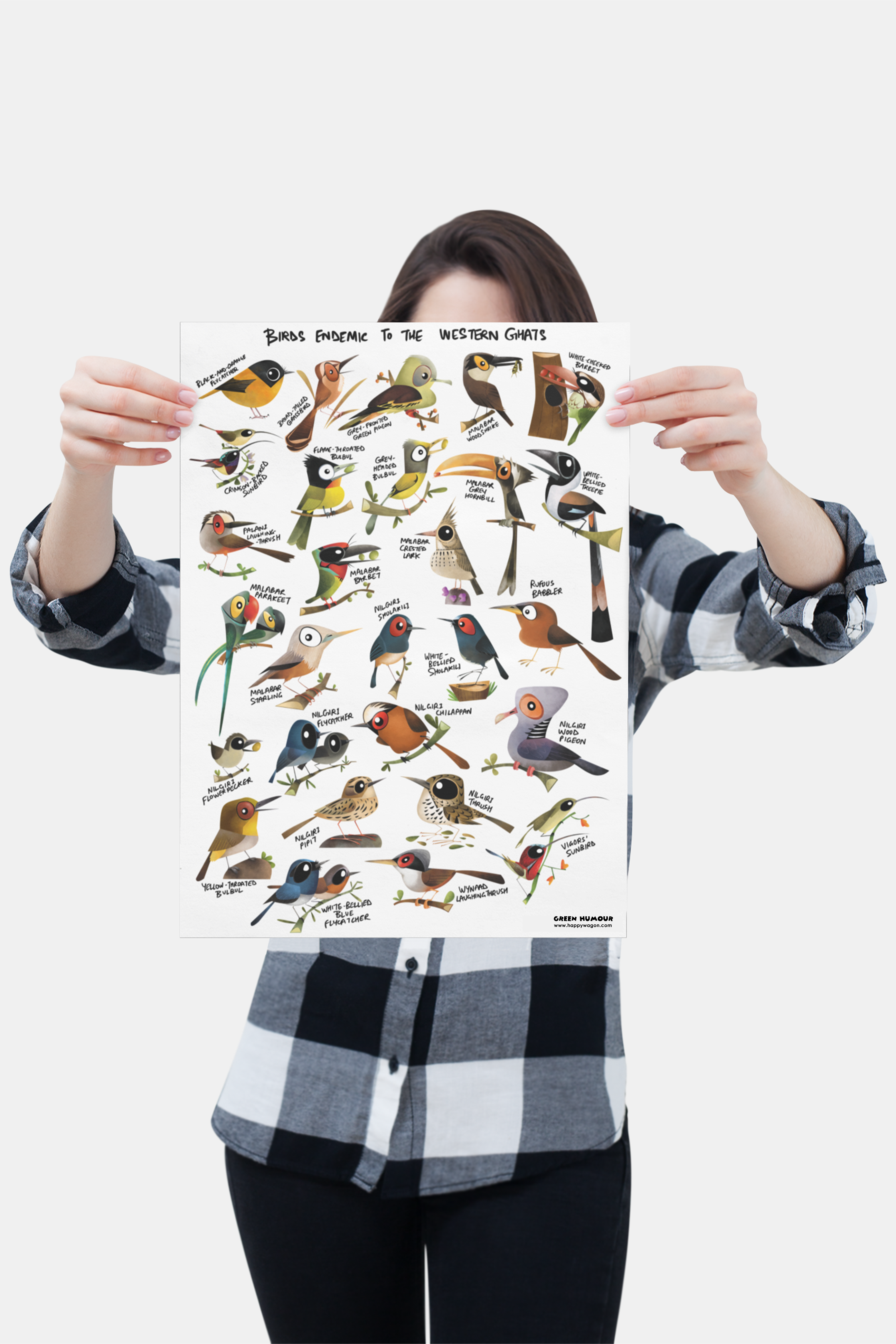 Birds Endemic To Western Ghats Non-Tearable Poster