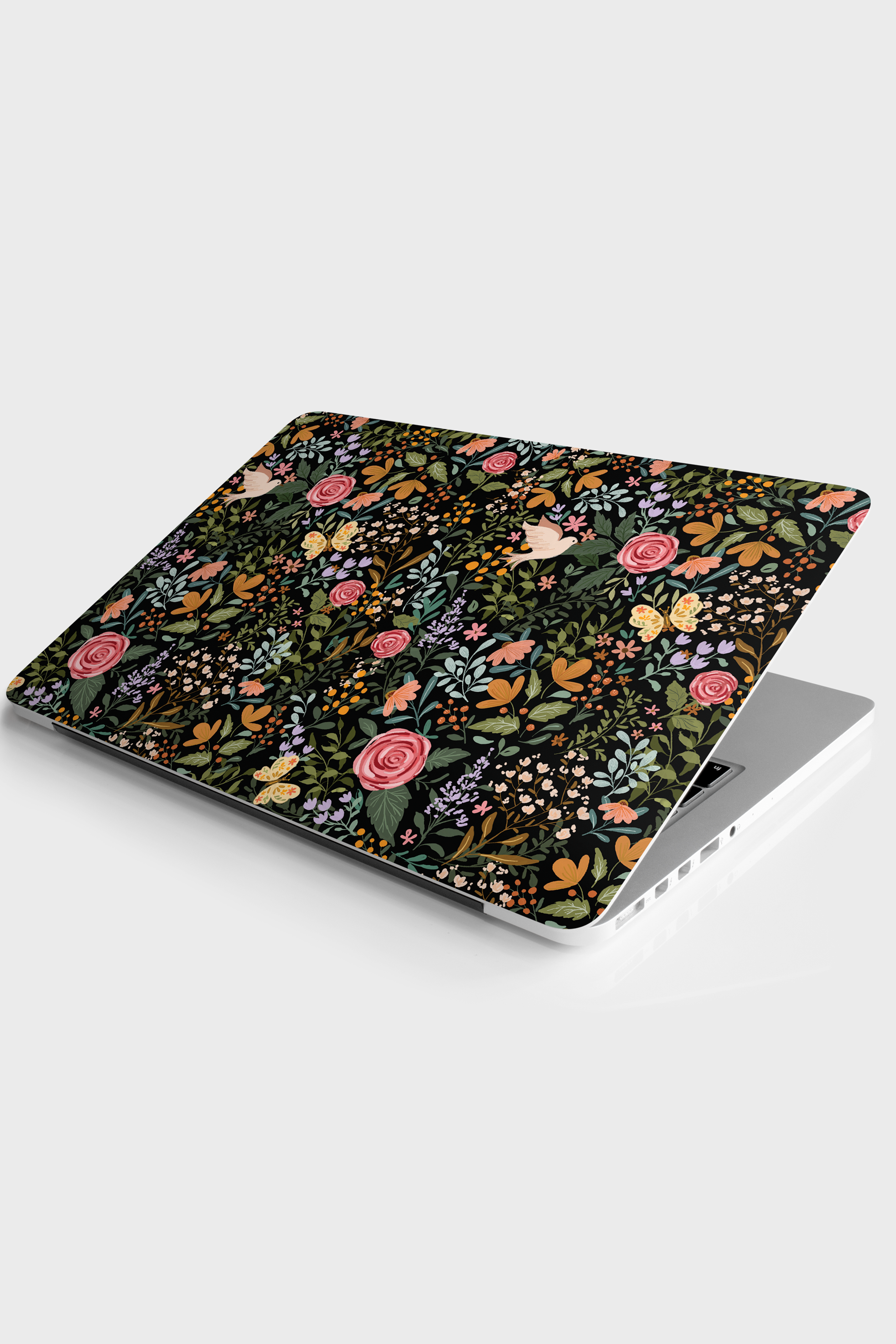 Black Floral Laptop Skin