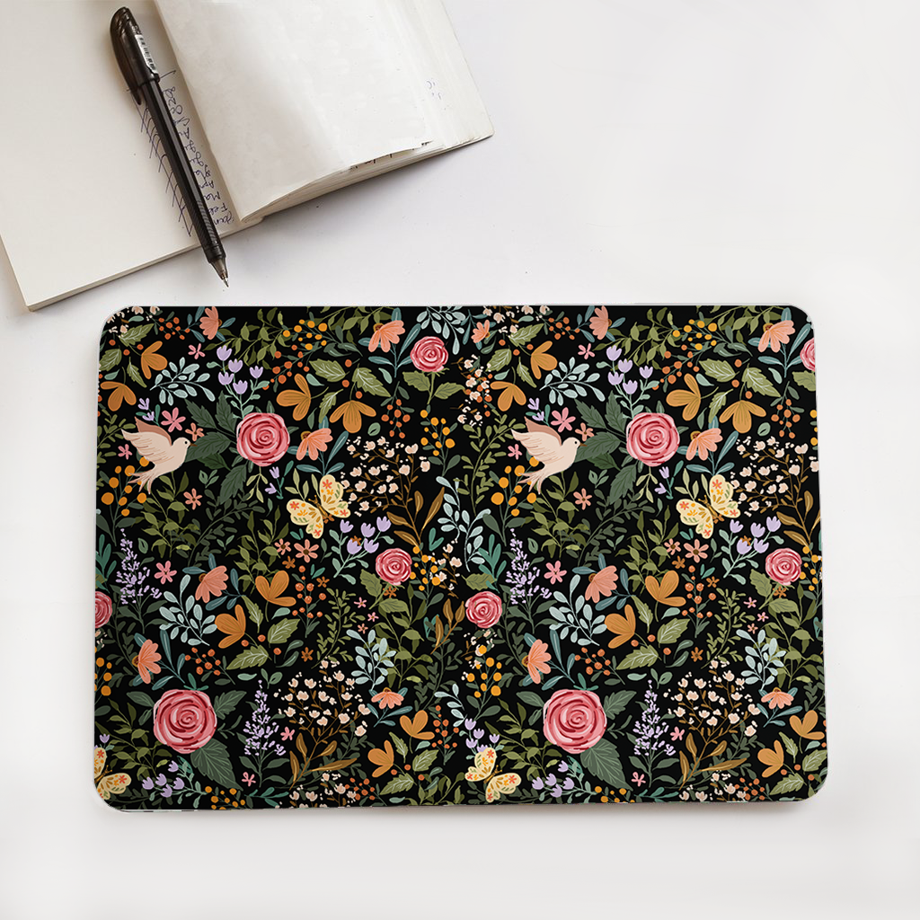 Black Floral Laptop Skin