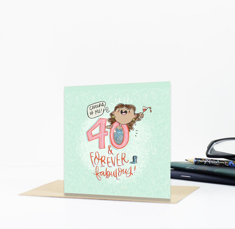 Fabulous Forty Premium Greeting Card