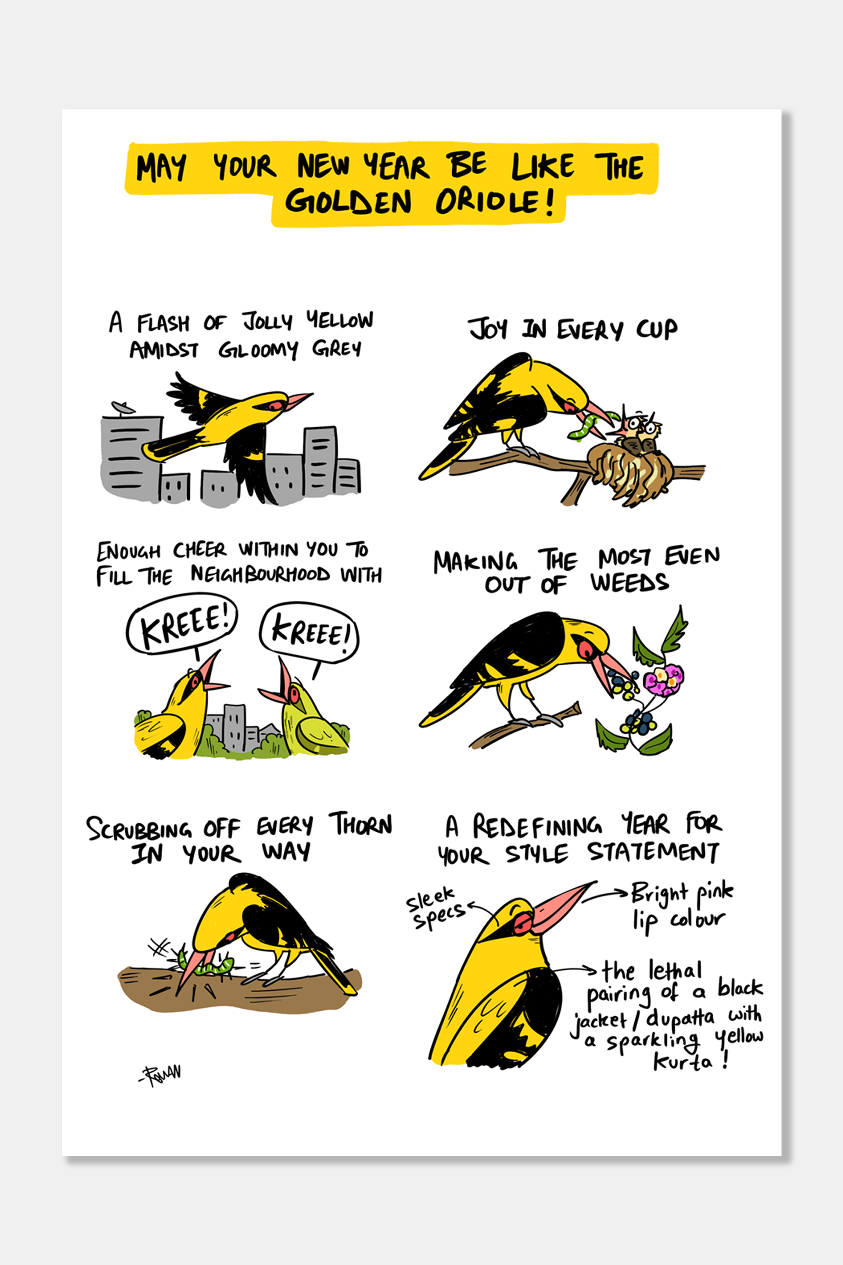 Golden Oriole Non-Tearable Poster