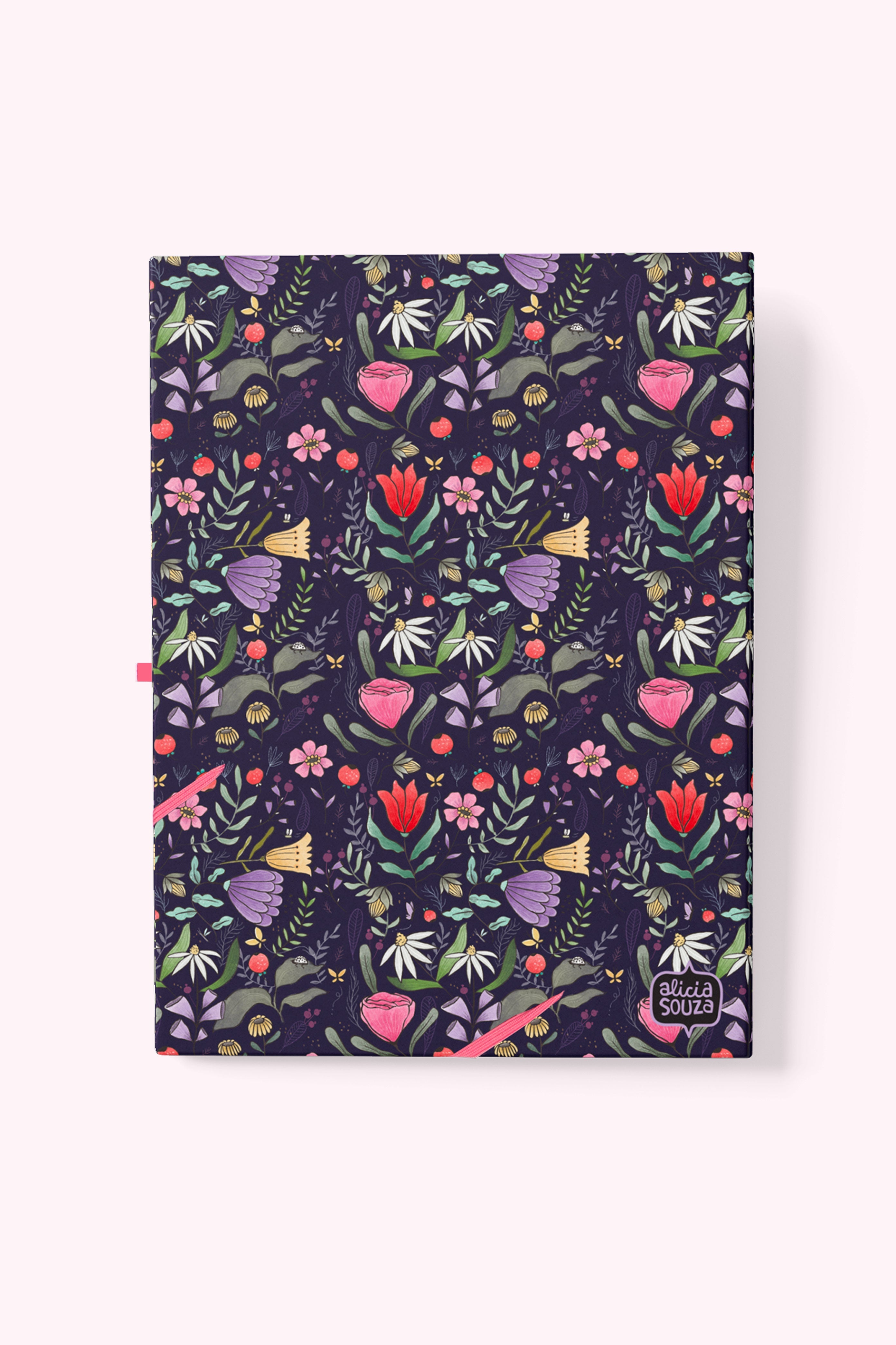 Purple Floral Clipfolio | Clipboard & Notepad Duo