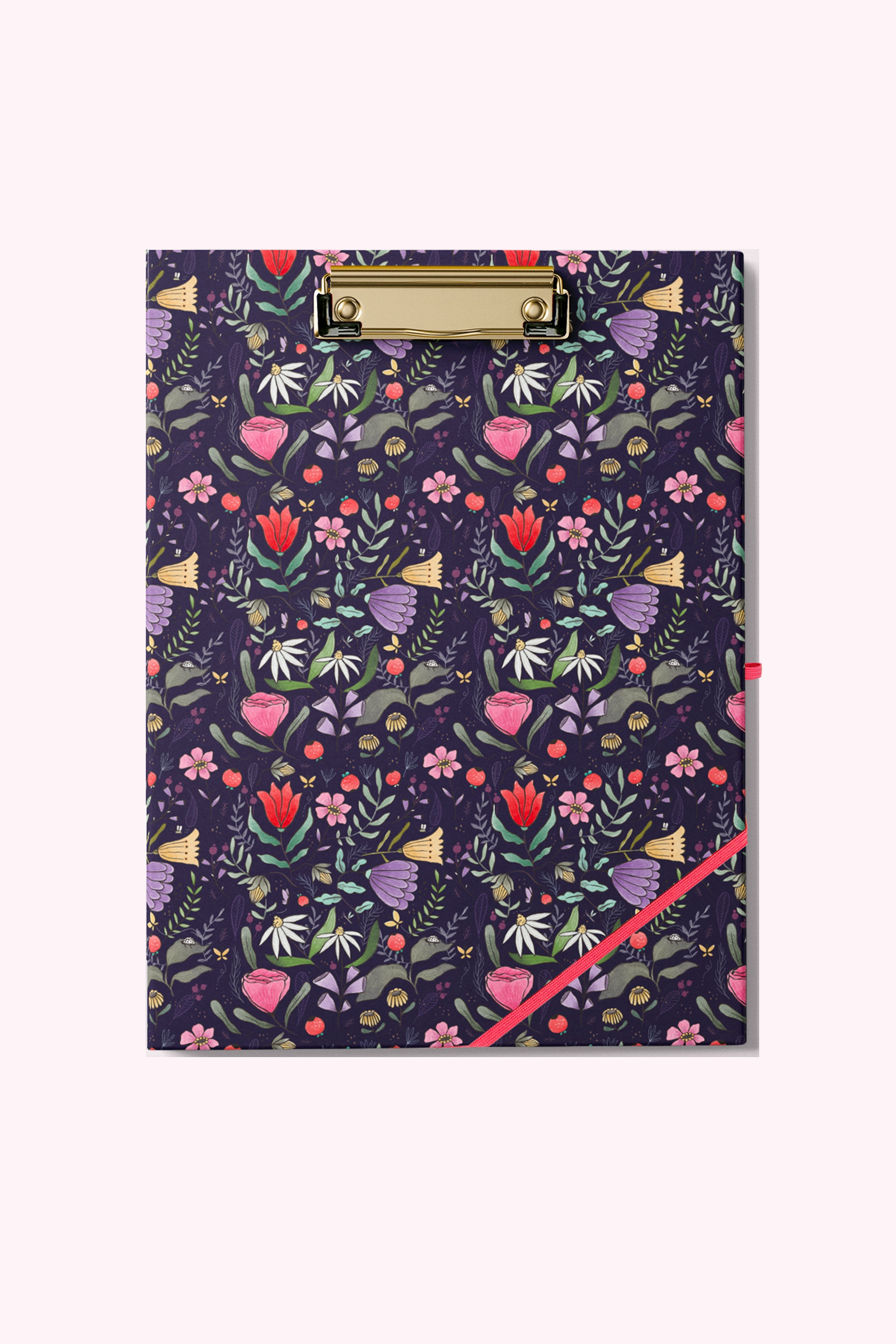 Purple Floral Clipfolio | Clipboard & Notepad Duo