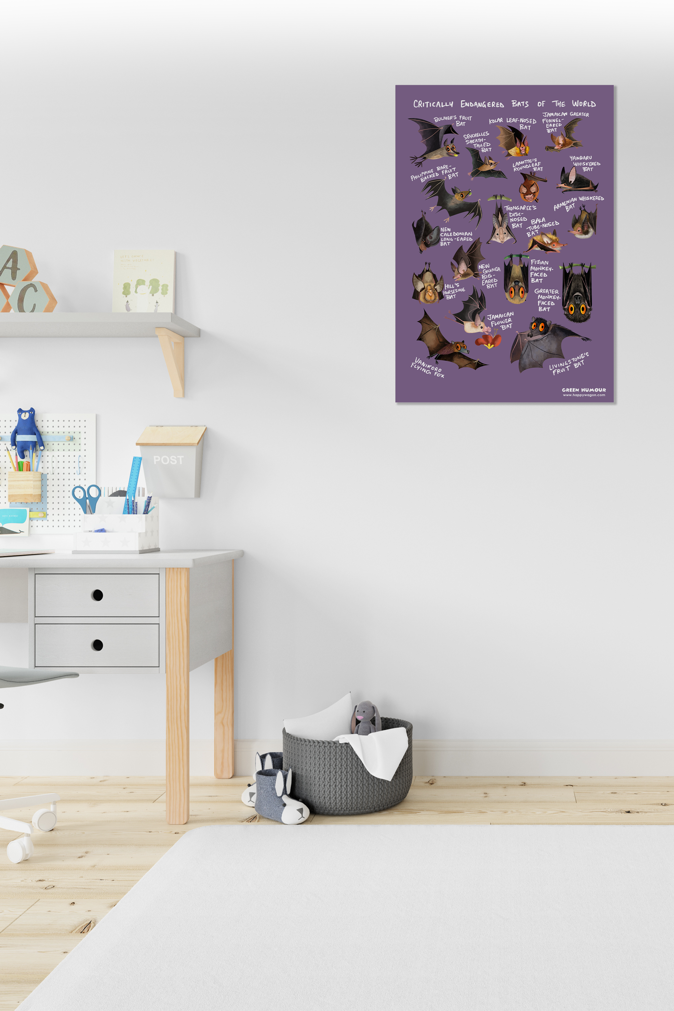 Critically Endangered Bats Non-Tearable Poster