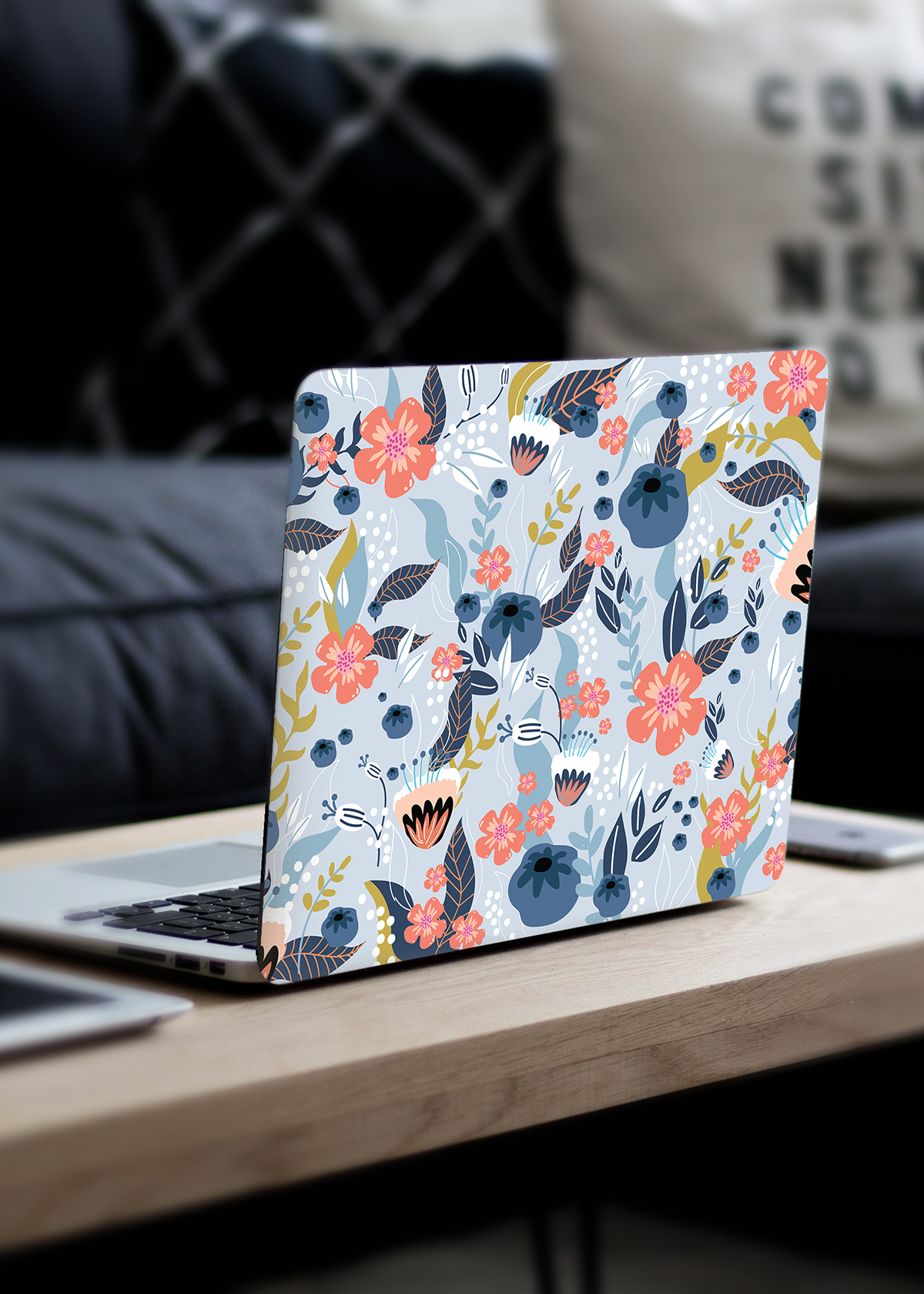 Blue Bloom Laptop Skin