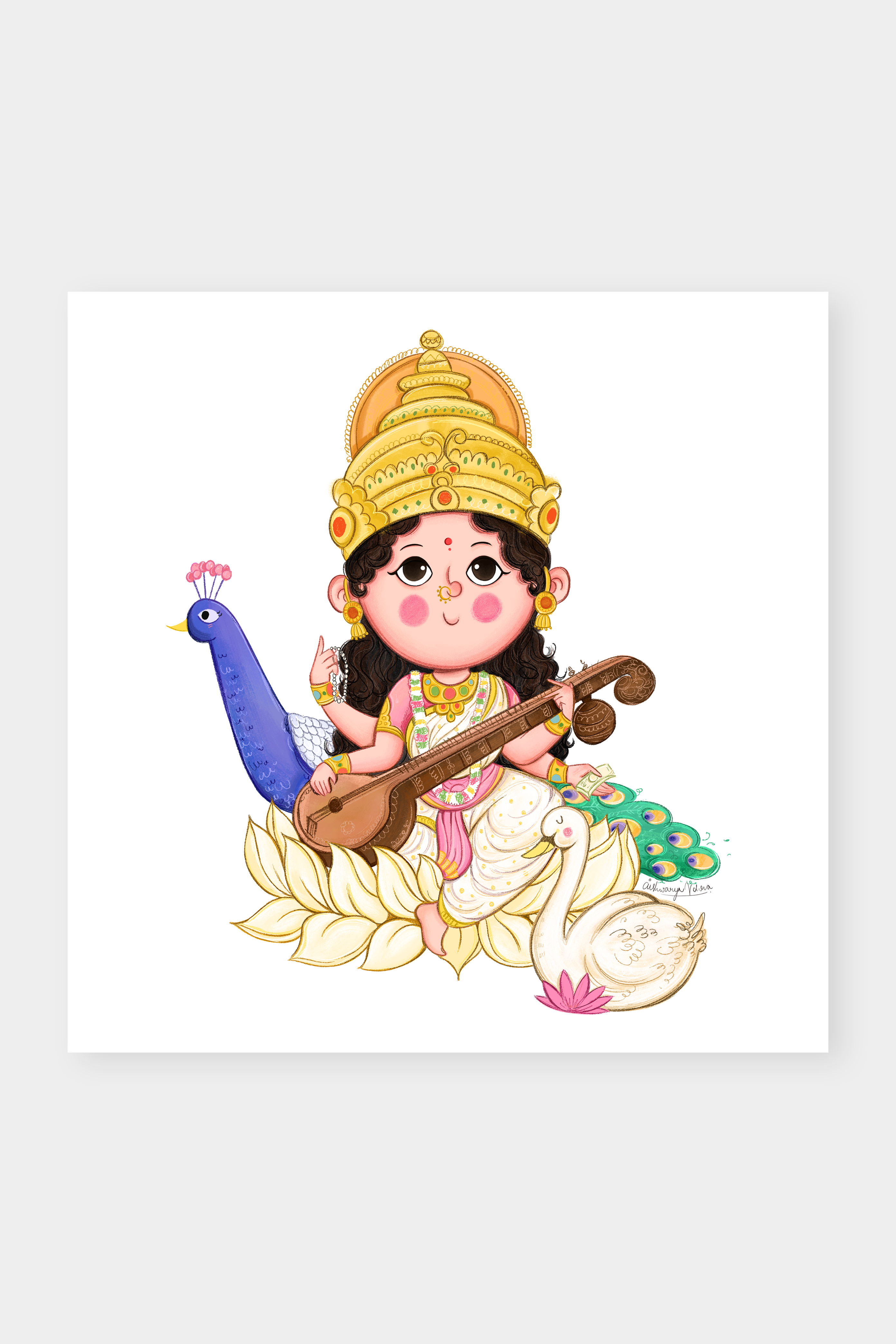 Ganesh, Lakshmi & Saraswati Wall Arts (set of 3)