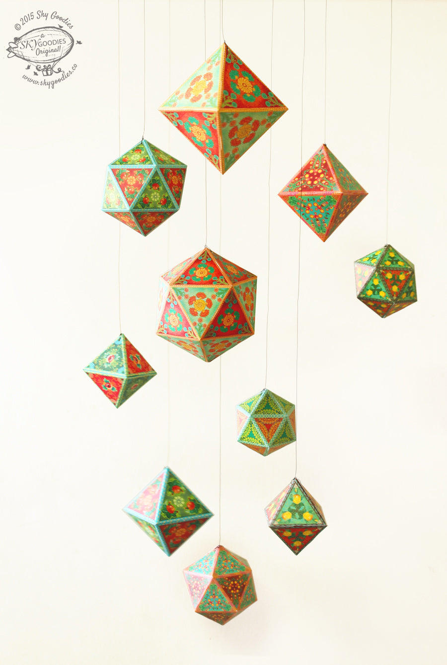 Set of 10 Geometric Ornaments - DIY Paper Craft Kit